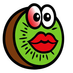 kiwi with lips vector