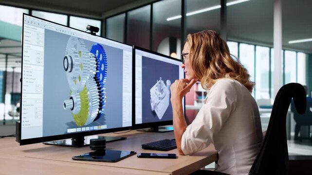 Mechanical CAD Designer Creates 3D Model