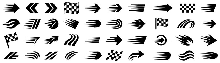 Motorsport fast motion graphic decal set