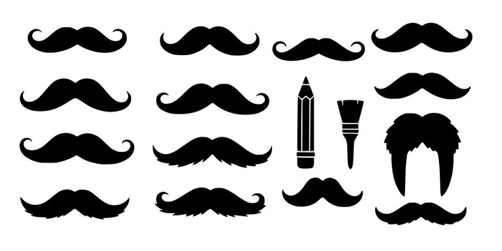 black moustaches silhouettes
