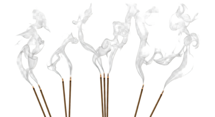 Incense Sticks Burning in Decorative Bowl