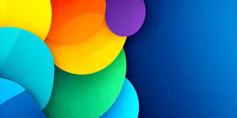 Abstract Colorful Overlapping Circles Background Vibrant Blue Yellow Green Purple