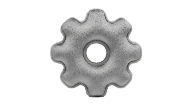 Close-up of a single gray metal gear on a white background.