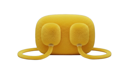 Yellow cartoon character with large ears and dangling arms.