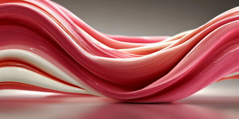 Abstract Flowing Wavy Candy Cane Lines Pink White Smooth Swirl Confectionery Art