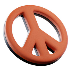 3D Illustration Peace Sign