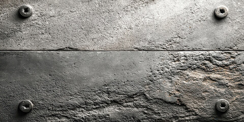 Industrial Metal Plate Background Gray Textured Concrete Screws Abstract Mechanical Surface