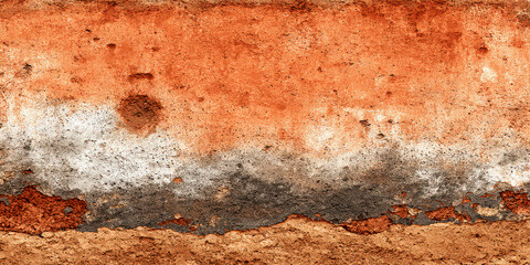 Abstract Orange Brown Peeling Paint Grunge Texture Wall Distressed Rustic Surface