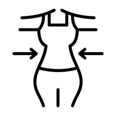 Body Contouring Icon - Black Outline