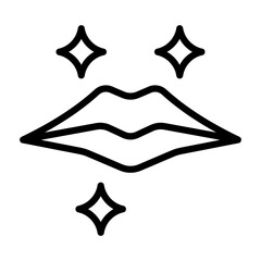 Lip Care Icon - Black Outline