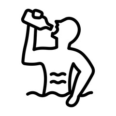 Hydration Icon - Black Outline
