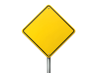  blank yellow road sign isolated on white background ,PNG. AI Generated