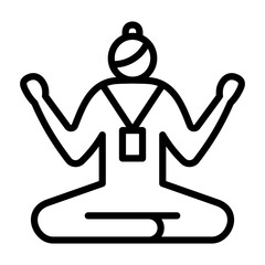 Wellness Coach Icon - Black Outline