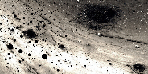 Abstract Monochrome Marbling Texture Background Black Ink Droplets White Streaks Design