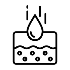 Skin Hydration Icon - Black Outline
