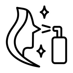 Facial Toner Icon - Black Outline