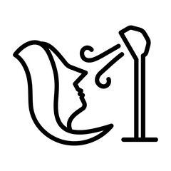 Facial Steamer Icon - Black Outline