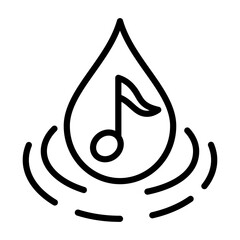 Tranquil Music Icon - Black Outline