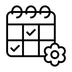 Spa Appointment Icon - Black Outline