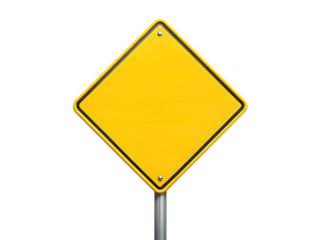  blank yellow road sign isolated on white background  ,PNG. AI Generated