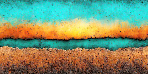 Abstract Grunge Wall Texture Cracked Surface Blue Orange Brown Industrial Background
