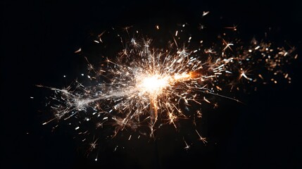 Sparkler Fire Stick Isolated on White &ndash; New Year Celebration Mockup