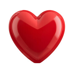 Red heart love valentine romance passion relationship glossy heart shape on transparent background