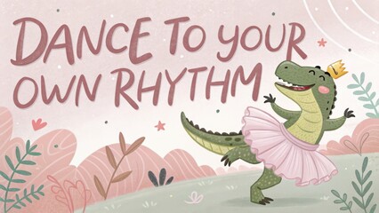 Dancing alligator in tutu and crown