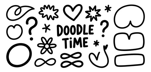 doodle time style vector lines
