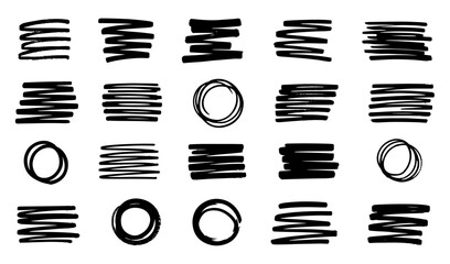 set of black and white vector lines