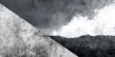 Monochrome Abstract of Textured Concrete and Dark Ground with Dividing Line