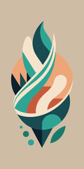 Obraz premium Abstract Geometric Composition with Swirling Shapes and Earthy Tones Keywords: abstract, art, design, geometric, shapes, swirling, Modern car vector illustration Flat car icon Urban vehicle vector