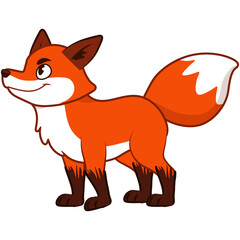 Adorable Happy Red Fox Cartoon Art