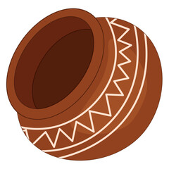 Angled View Traditional Clay Pot Design