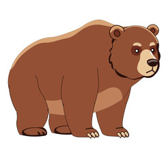 Cartoon Brown Bear Wild Animal Art