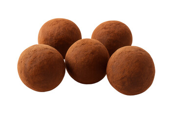 Fototapeta premium Chocolate truffles covered in cocoa powder isolated