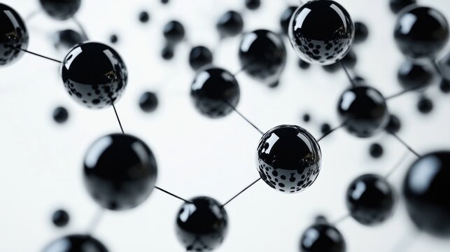 Abstract black spheres network design element