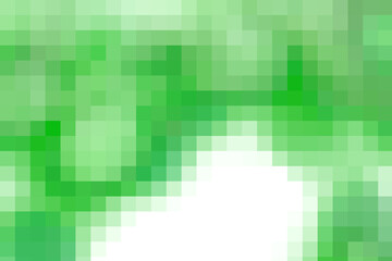 Green transparent pixel gradient texture, abstract digital background with soft squares and warm light glow. Semi transparent geometric overlay pattern.