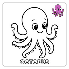 octopus Cute Sea Animal Children coloring page
