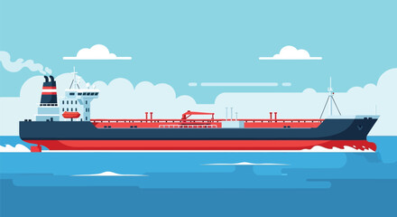 Obraz premium Vessel vector illustration for shipping and transport concept design