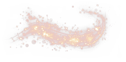 Soft pink and gold glittery swirl overlay with sparkling stars and dreamy bokeh effect, perfect for...