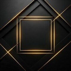 A minimalist abstract background featuring a central square frame with glowing golden light against a dark, textured surface.