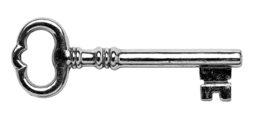 Ornate silver key