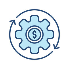 Obraz premium Value Chain Filled Outline Icon Vector Illustration 