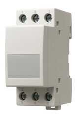 A compact DIN rail contactor for efficient lighting control in homes.