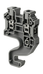 Naklejka premium Bendable DIN rail terminal block for tight spaces in residential attic junction boxes.