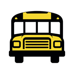 school bus front view transportation graphic vector