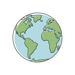 Stylized globe of earth with continents and oceans vector
