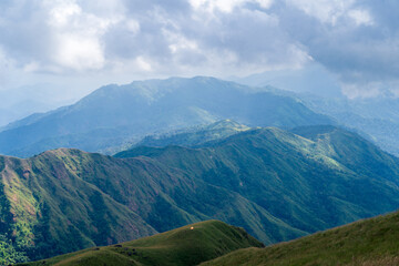 Mountain Range view point in Myanmar (Burma) with sea of cloud (Mulayit Taung)
