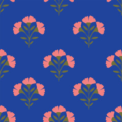 Seamless pattern with floral motifs. Vector illustration.	
